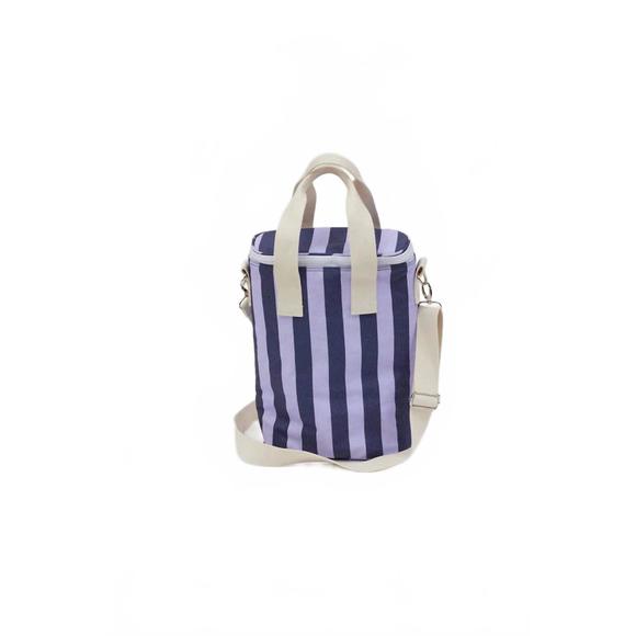 NEW HAT ATTACK hat attack striped cooler bag in blue/lavender - Picture 1 of 2